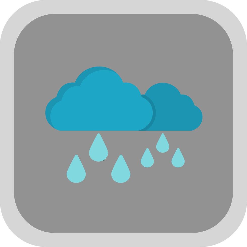 Rainy Flat Round Corner Icon vector