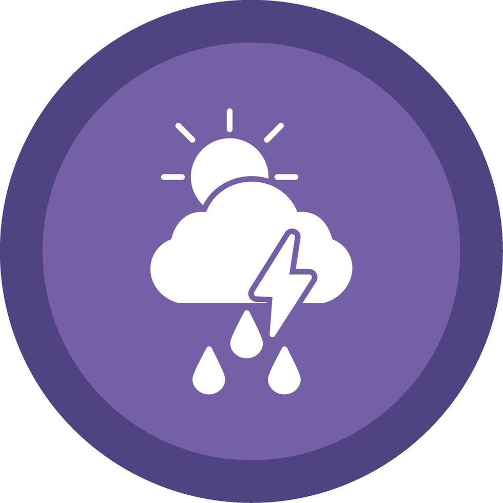 Storm Glyph Multi Circle Icon vector