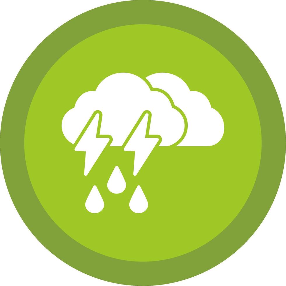 Storm Glyph Multi Circle Icon vector