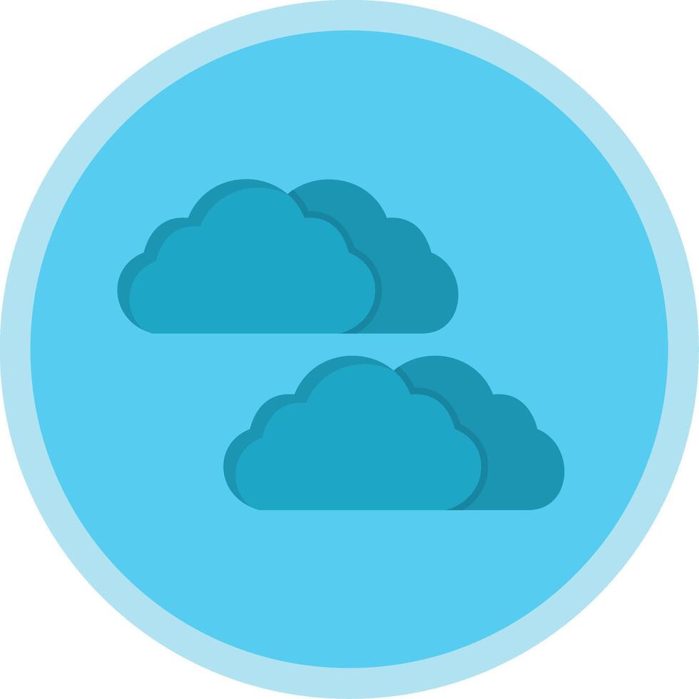 Cloudy Flat Multi Circle Icon vector