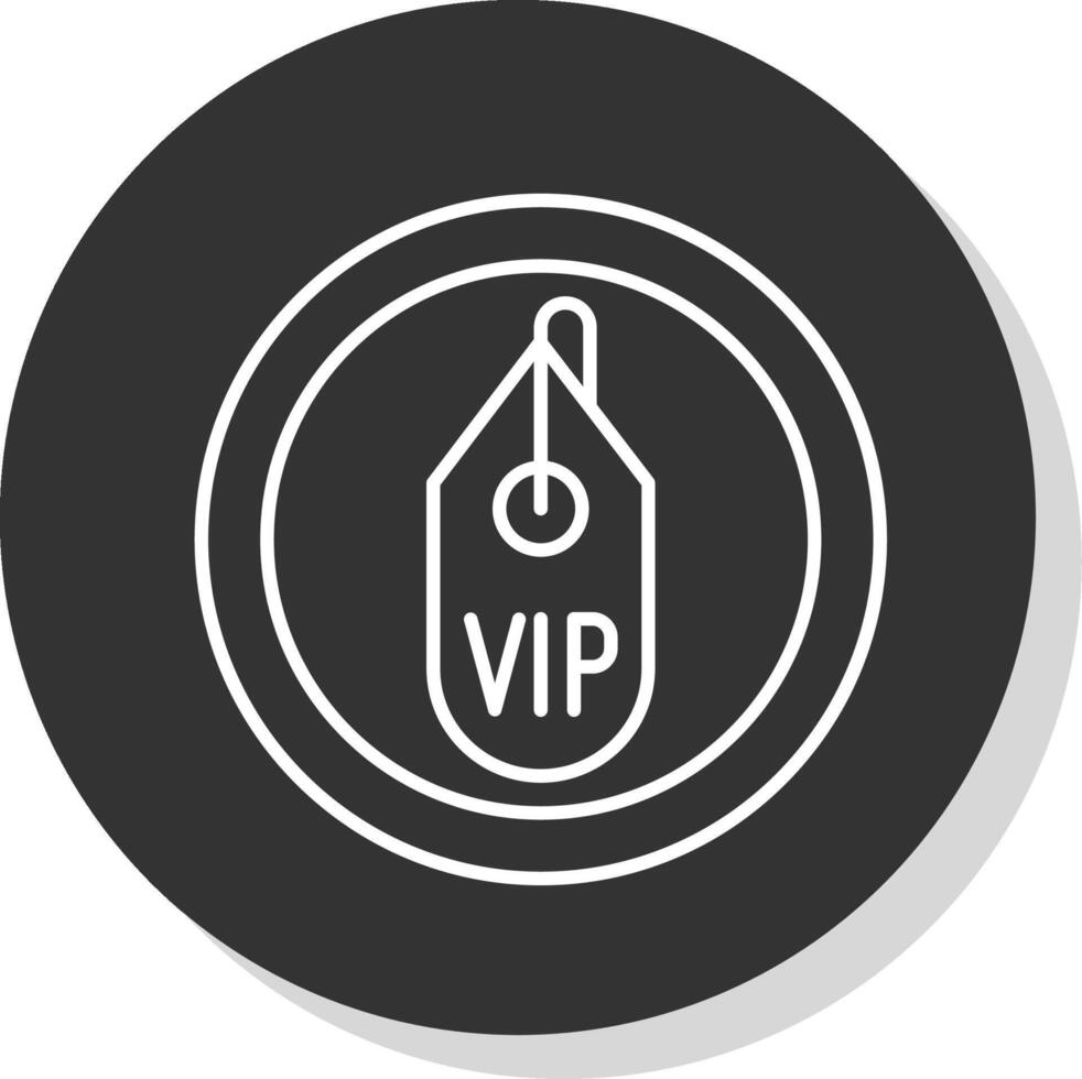 Vip Line Grey Circle Icon vector