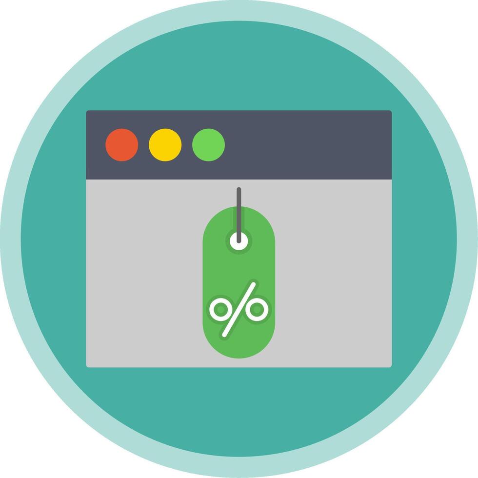 Online Shopping Flat Multi Circle Icon vector