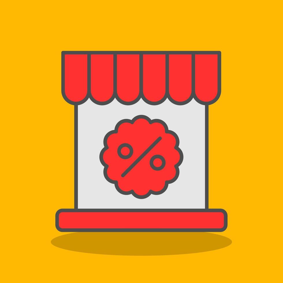 Discount Filled Shadow Icon vector