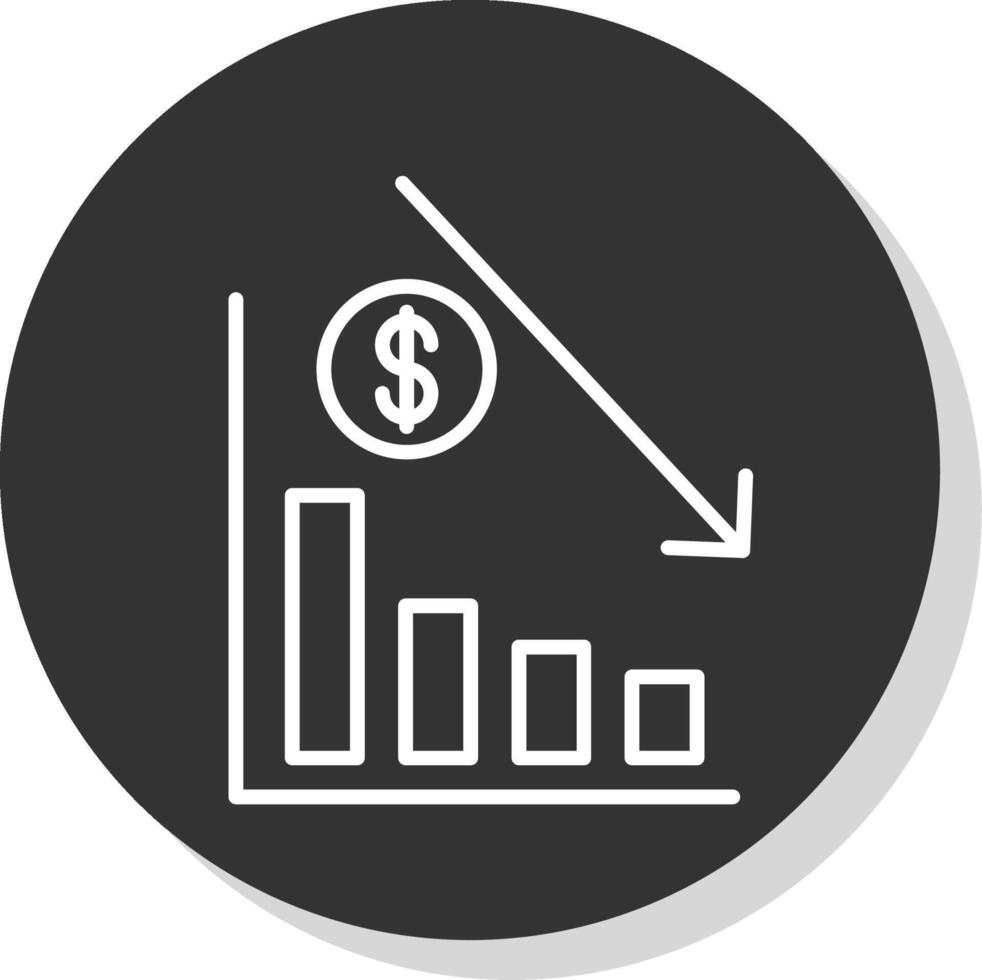 Business Decline Line Grey Circle Icon vector