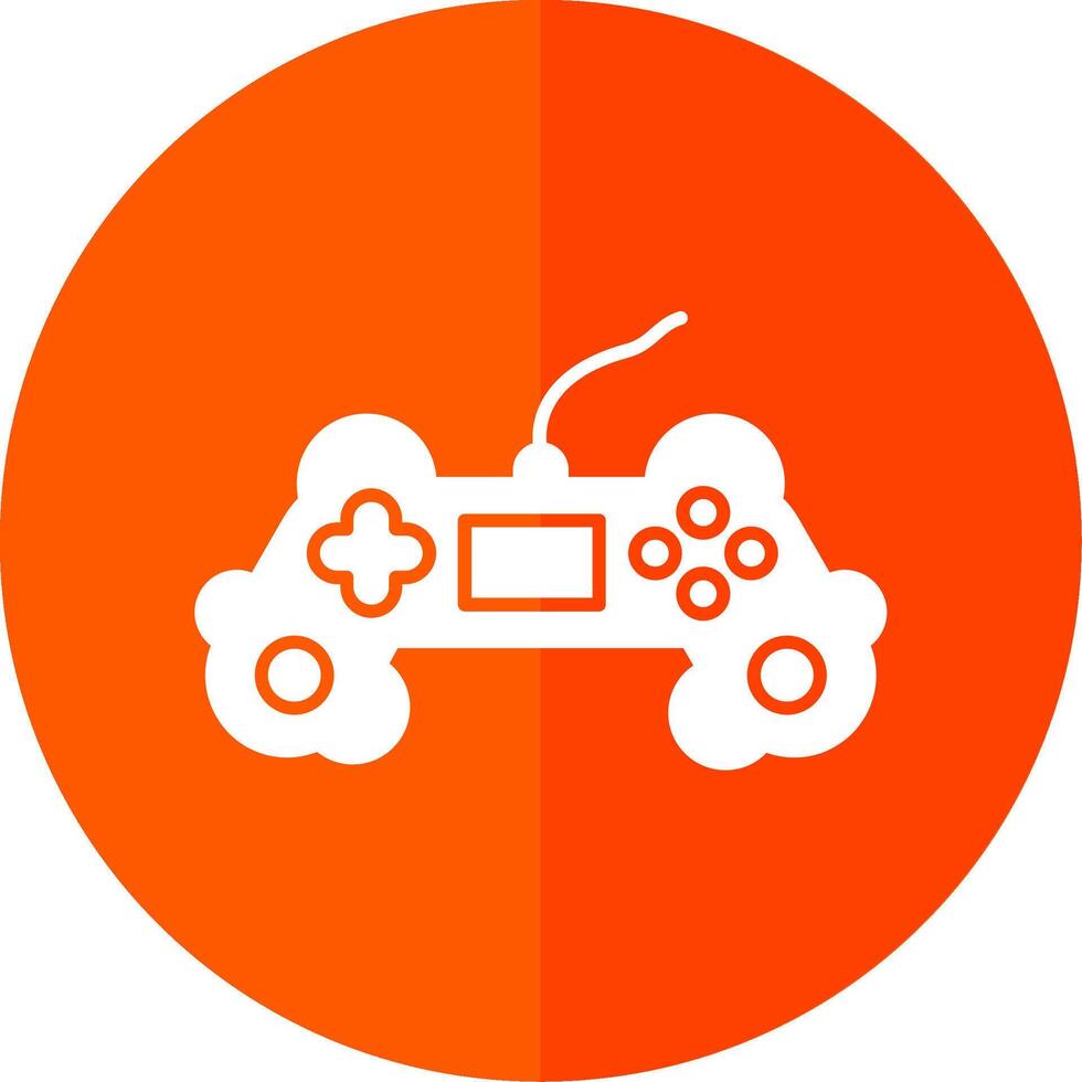 Gaming Glyph Red Circle Icon vector
