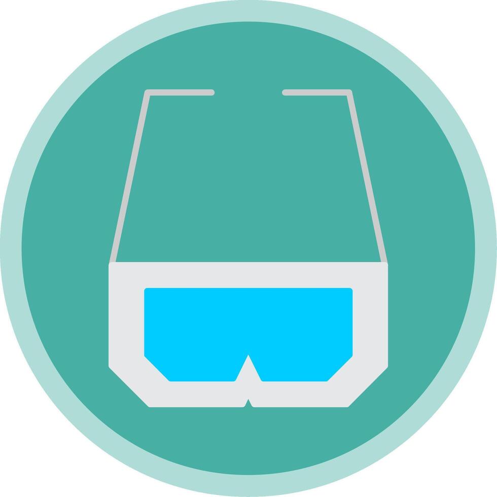 3d Glasses Flat Multi Circle Icon vector