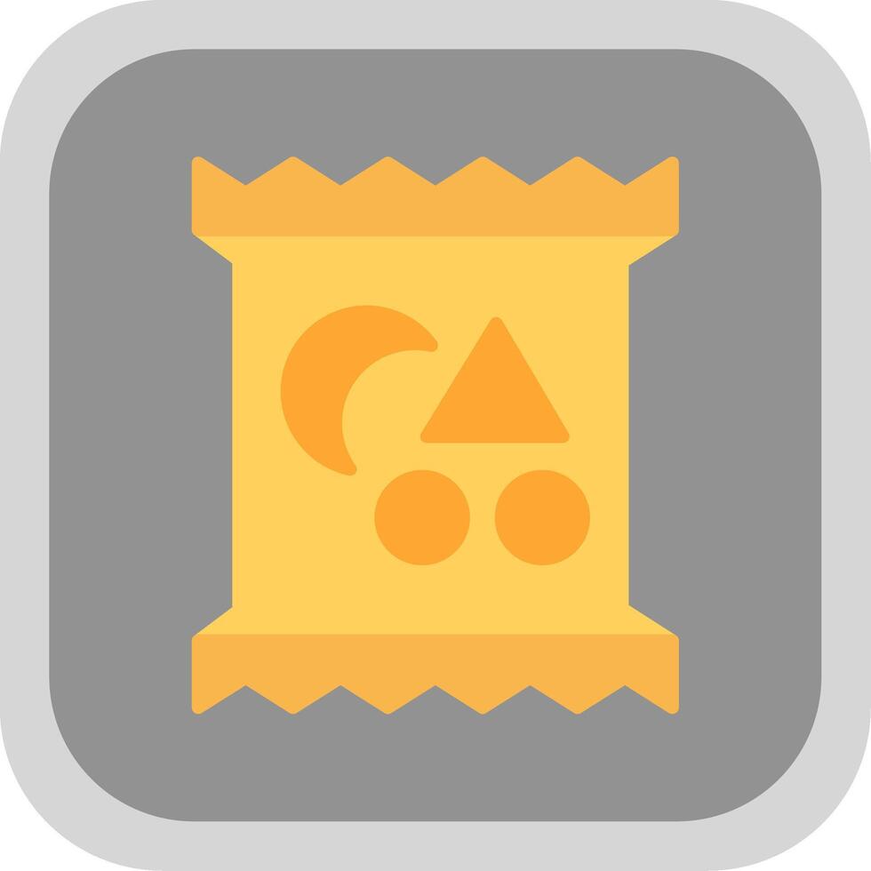 Snack Flat Round Corner Icon vector