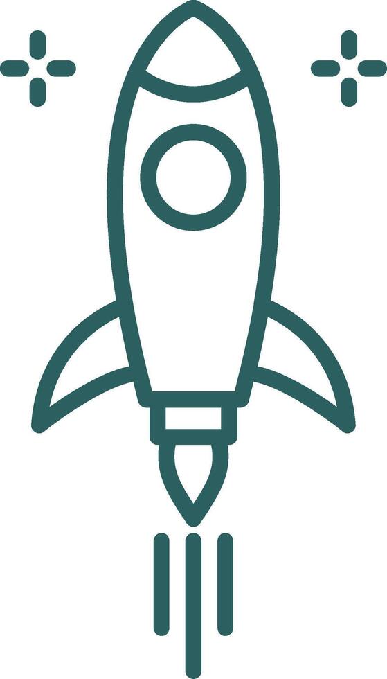 Rocket Line Gradient Round Corner Icon vector