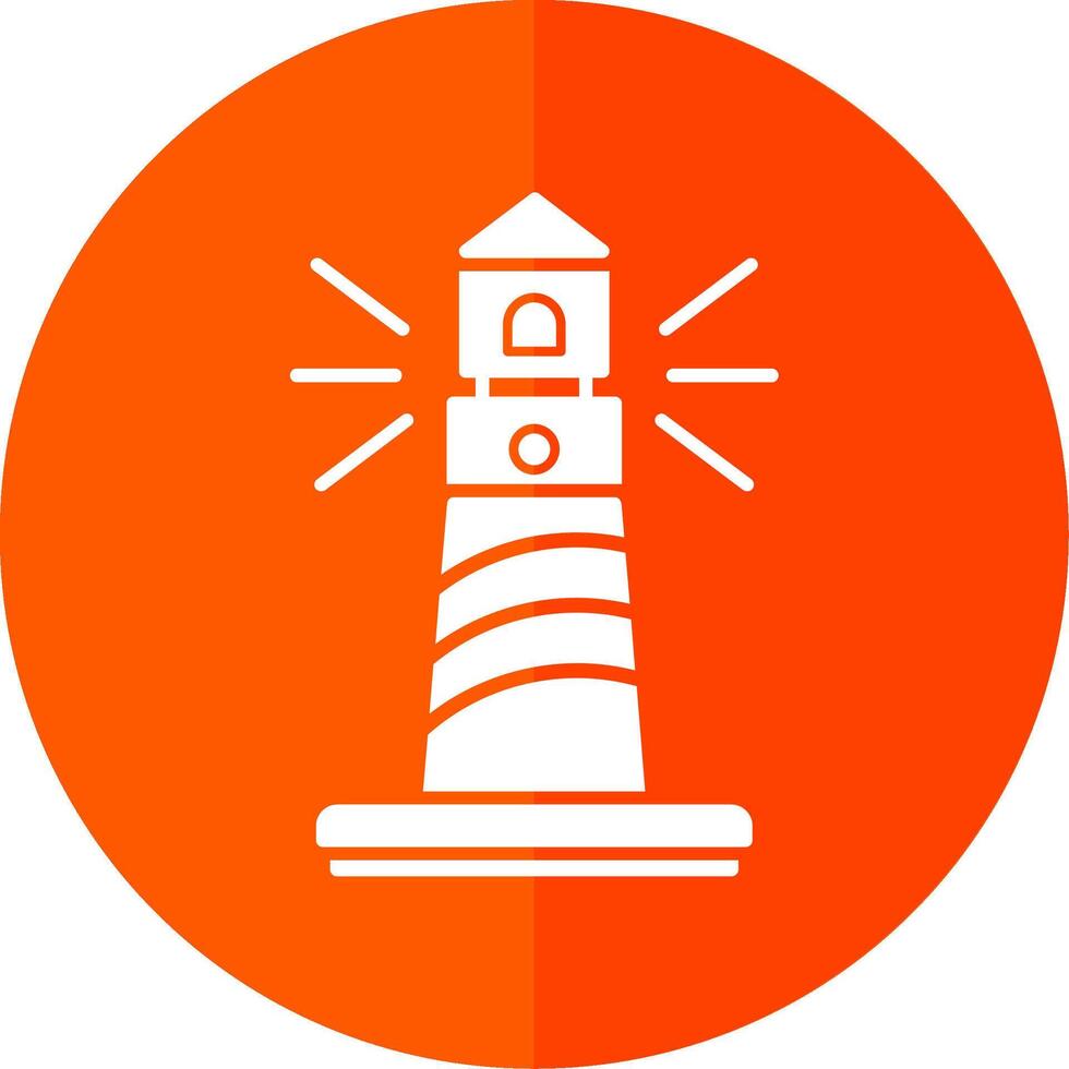 Lighthouse Glyph Red Circle Icon vector