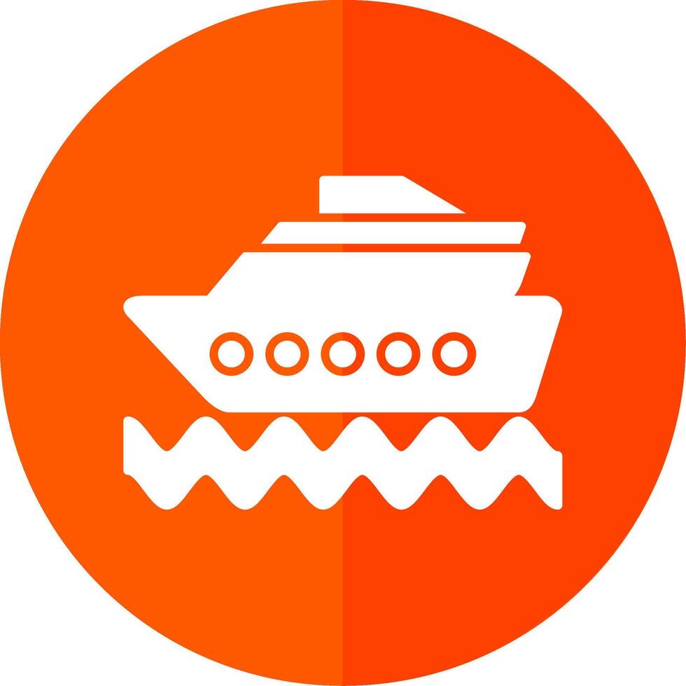 Cruise Ship Glyph Red Circle Icon vector