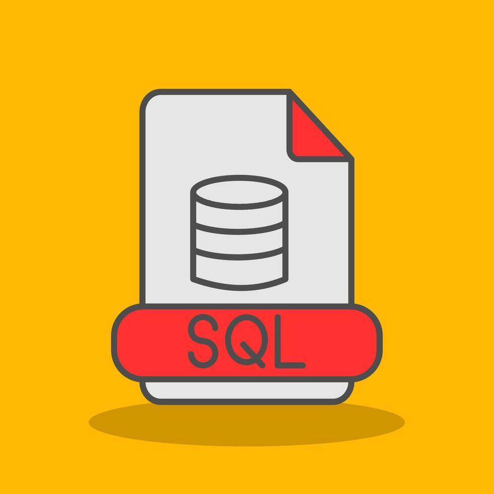 Sql Filled Shadow Icon vector