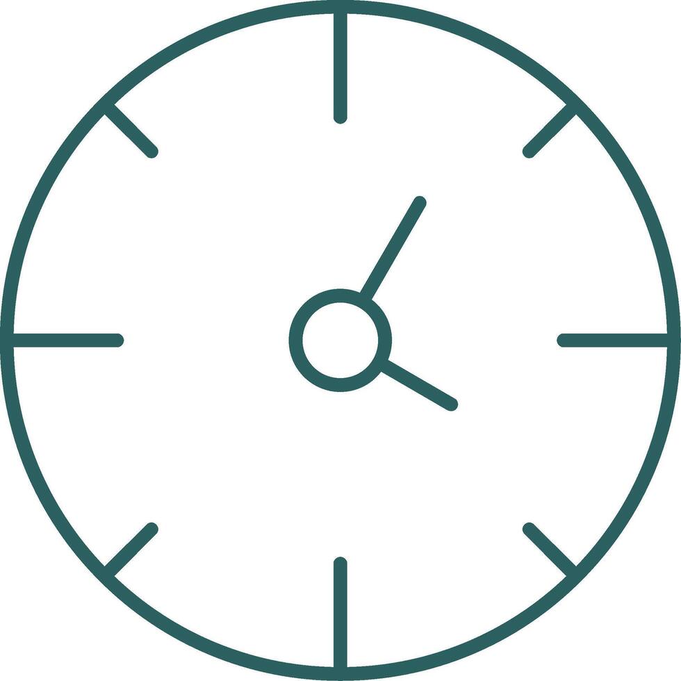 reloj línea degradado redondo esquina icono vector