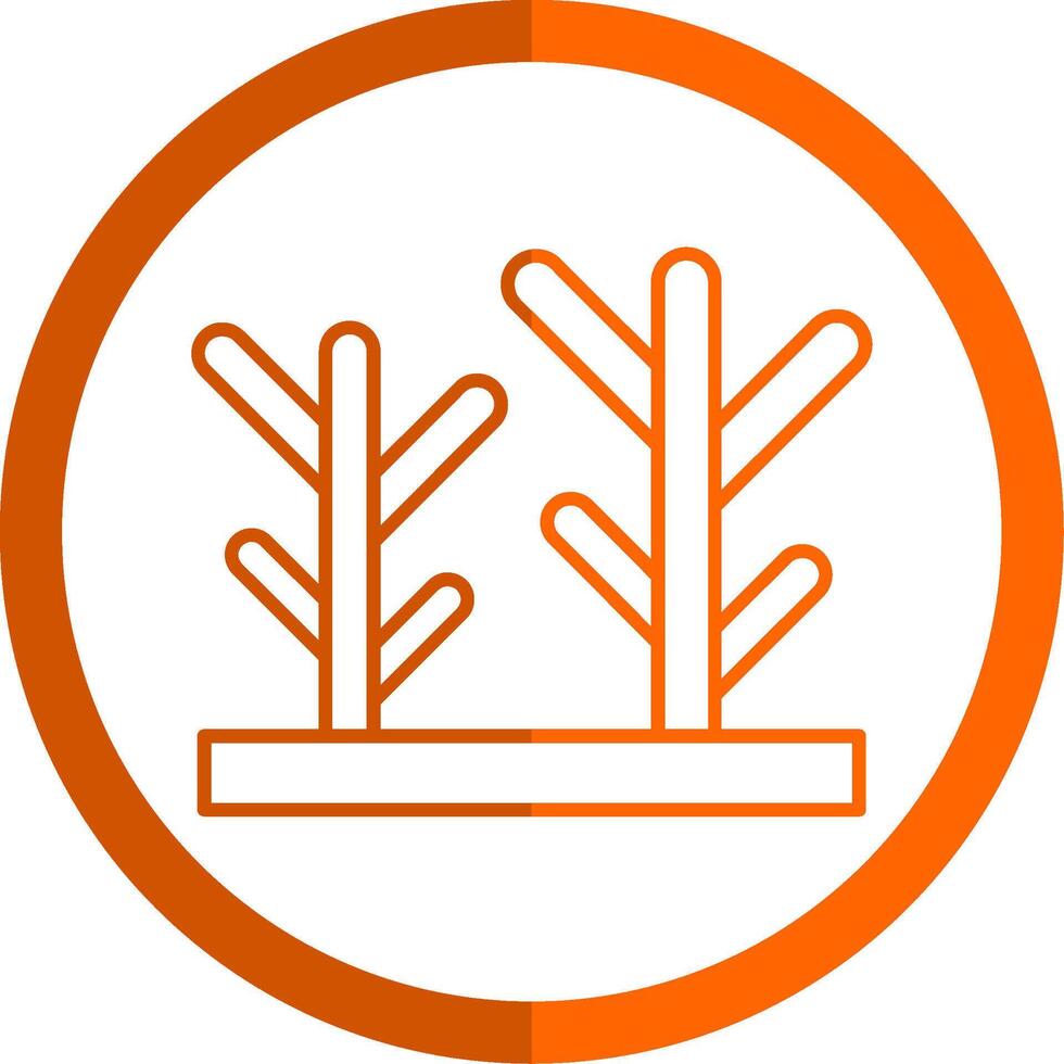 Coral Line Orange Circle Icon vector