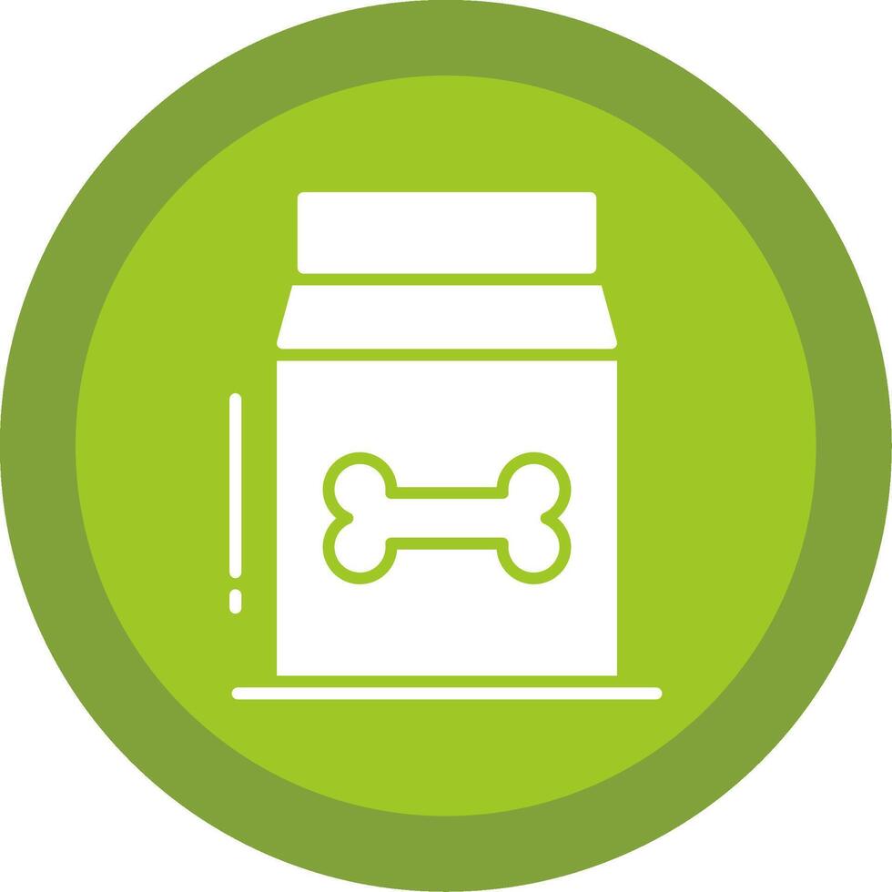 Pet Food Glyph Multi Circle Icon vector
