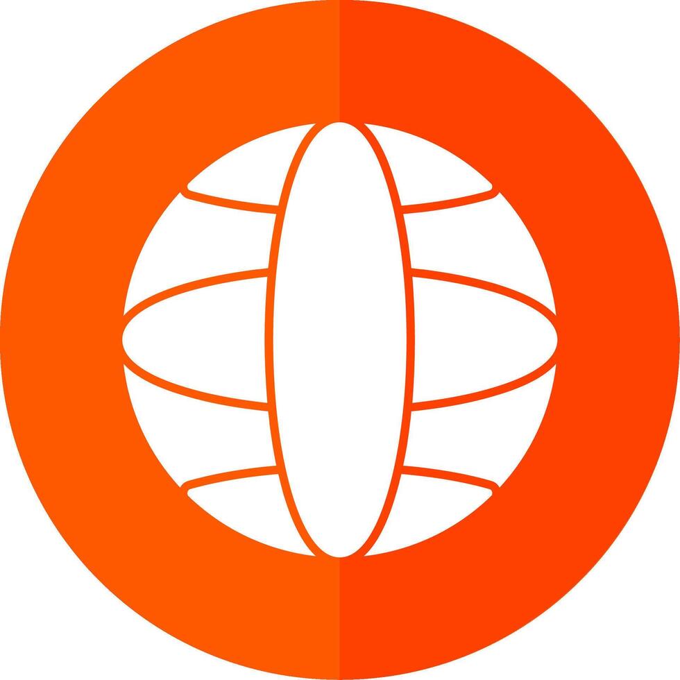 Global Glyph Red Circle Icon vector