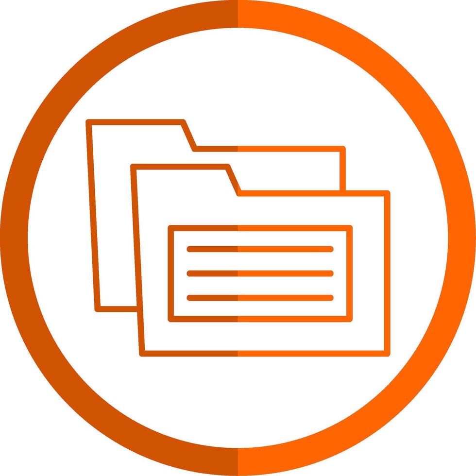 Folder Line Orange Circle Icon vector