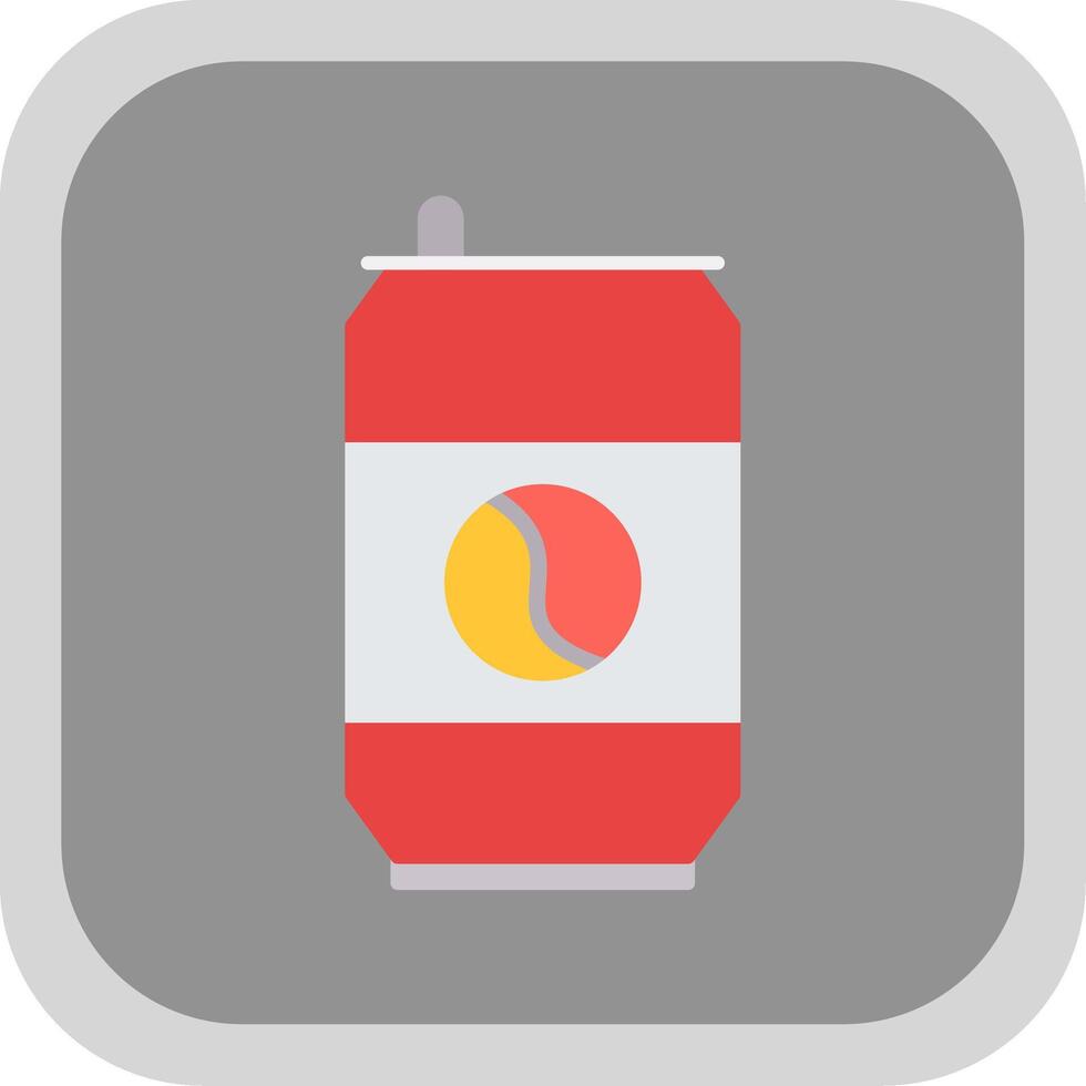 Soda Can Flat Round Corner Icon vector