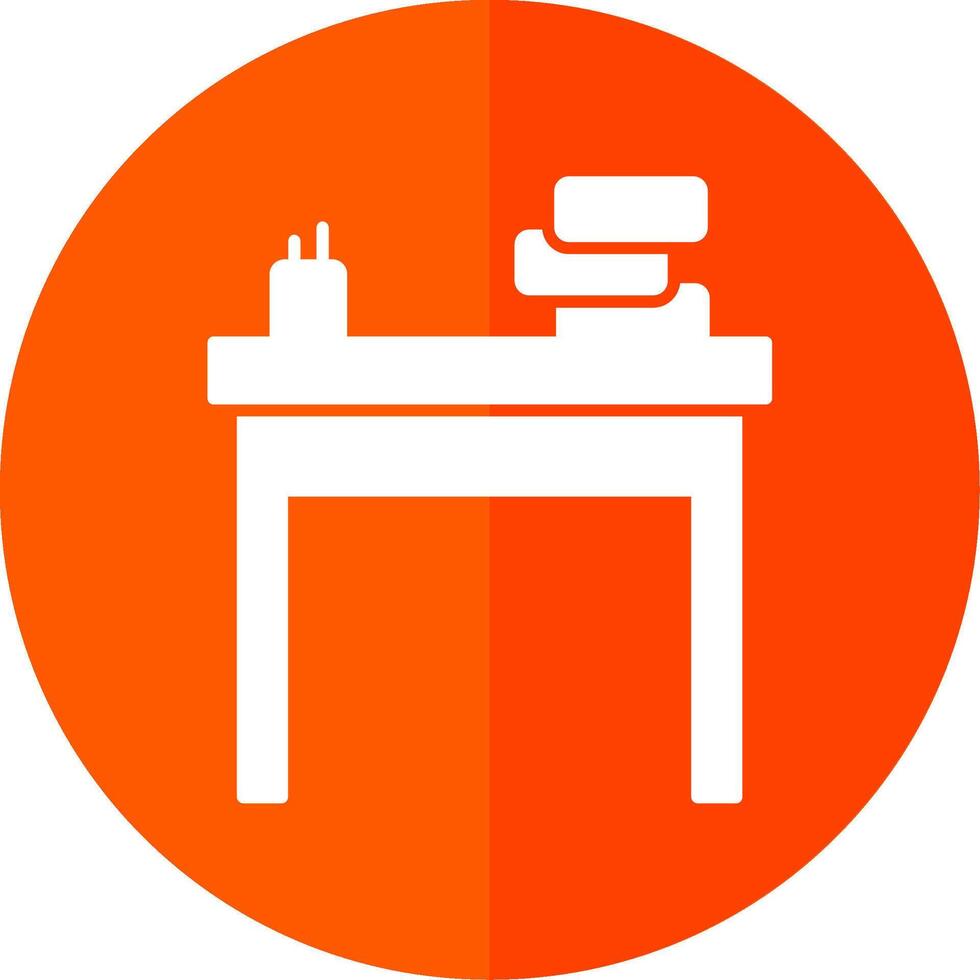 School Desk Glyph Red Circle Icon vector