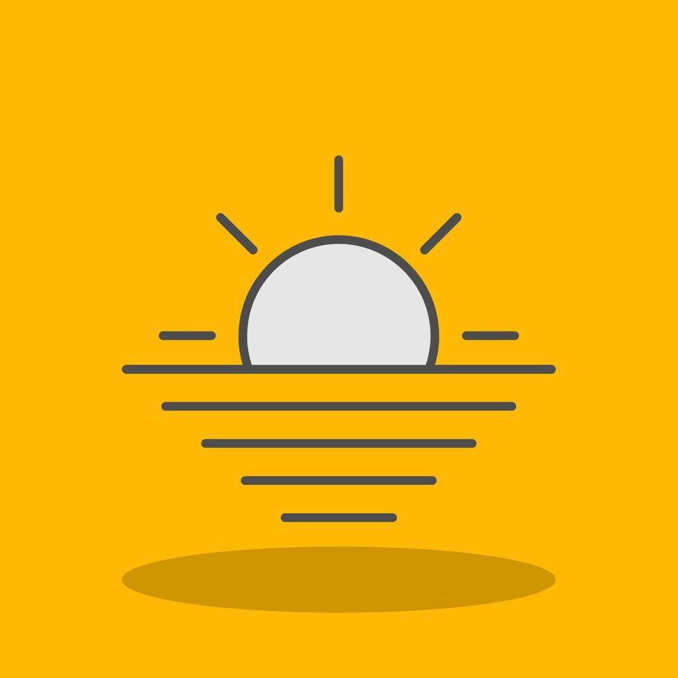 Sunset Filled Shadow Icon vector