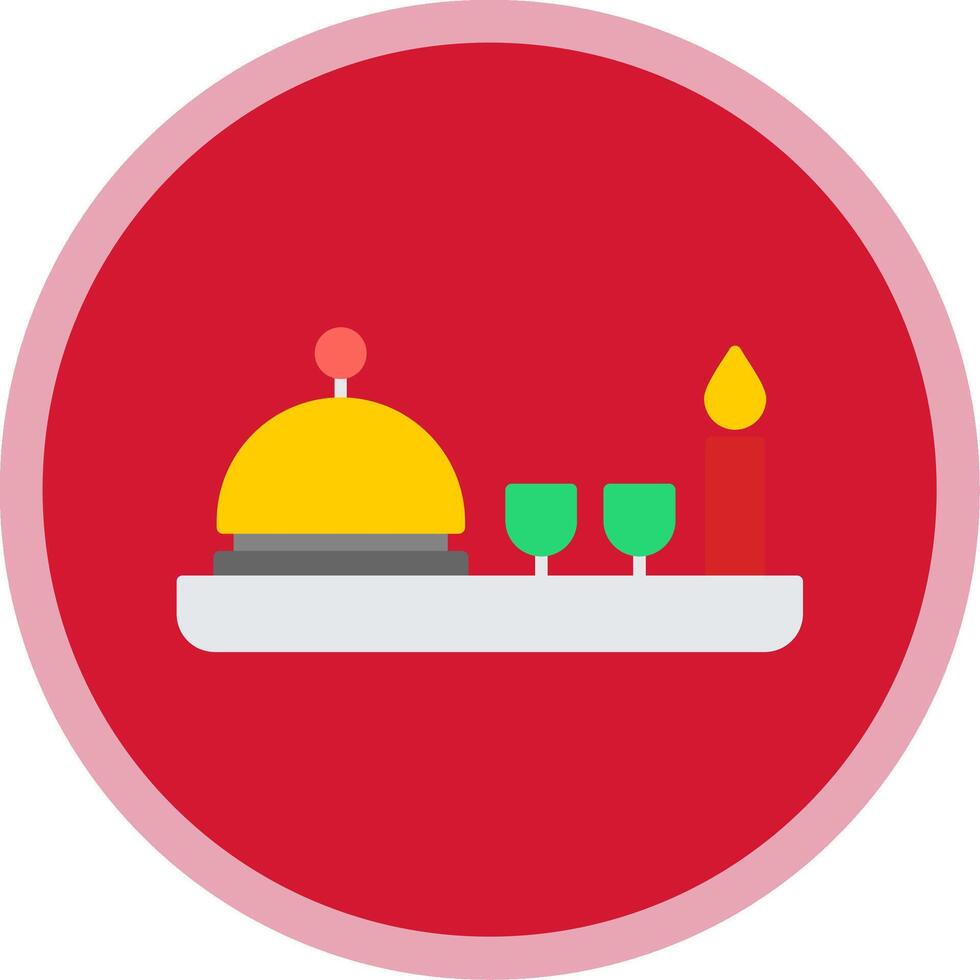 Dinner Flat Multi Circle Icon vector