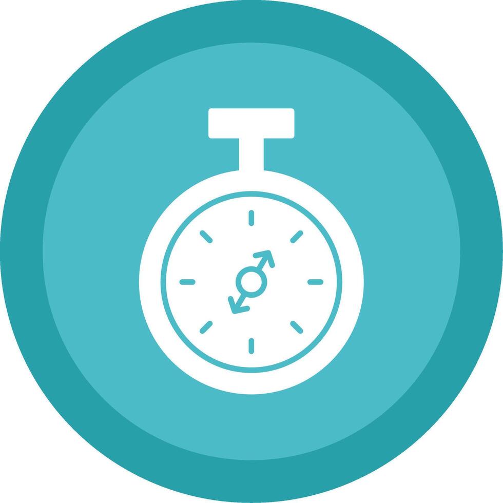 Pocket Watch Glyph Multi Circle Icon vector