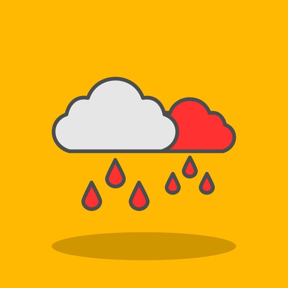 Rainy Filled Shadow Icon vector