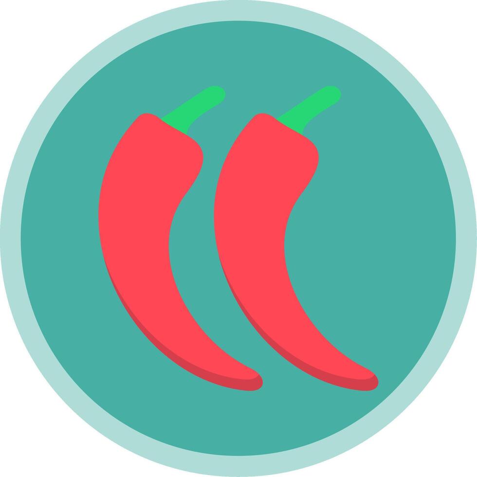 Chilli Flat Multi Circle Icon vector