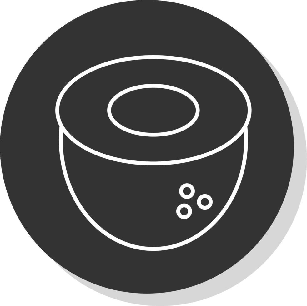 Coconut Line Grey Circle Icon vector