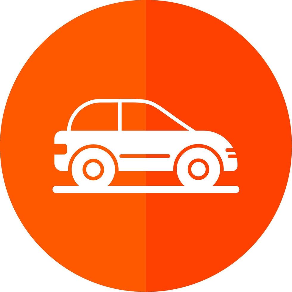 Car Glyph Red Circle Icon vector