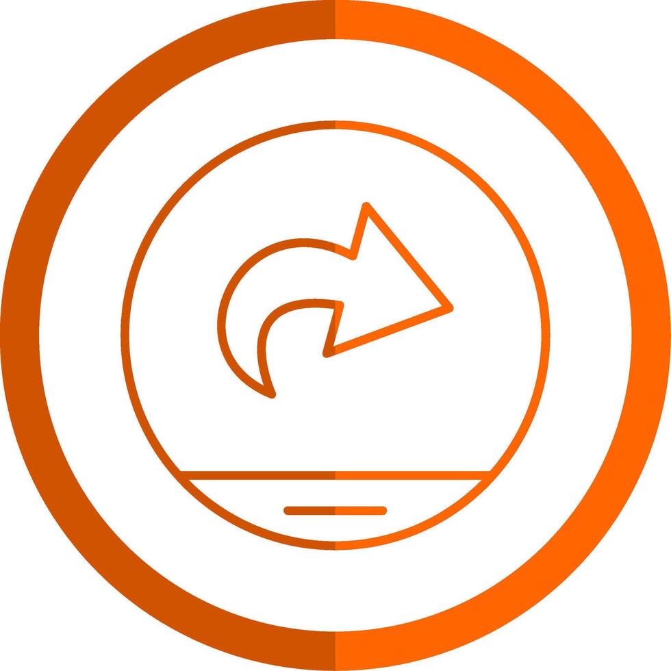 Next Line Orange Circle Icon vector