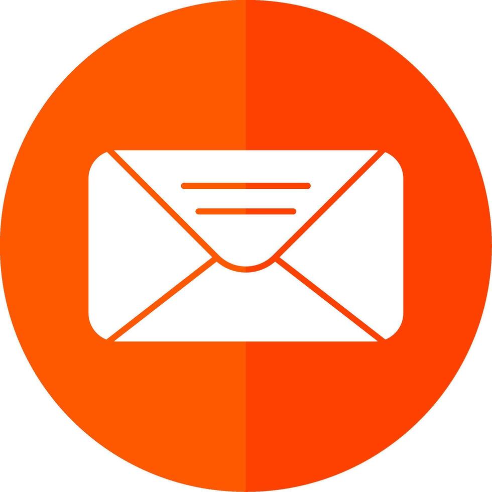Mail Glyph Red Circle Icon vector