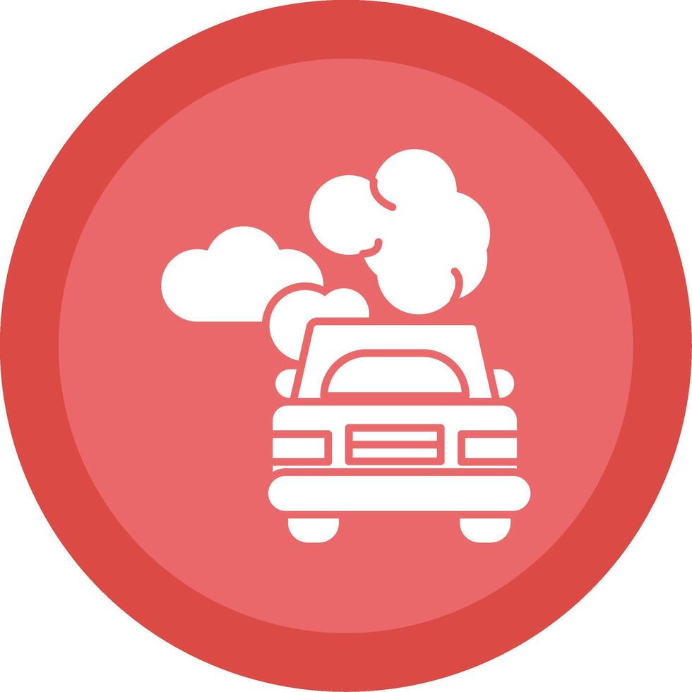 Car Pollution Glyph Multi Circle Icon vector