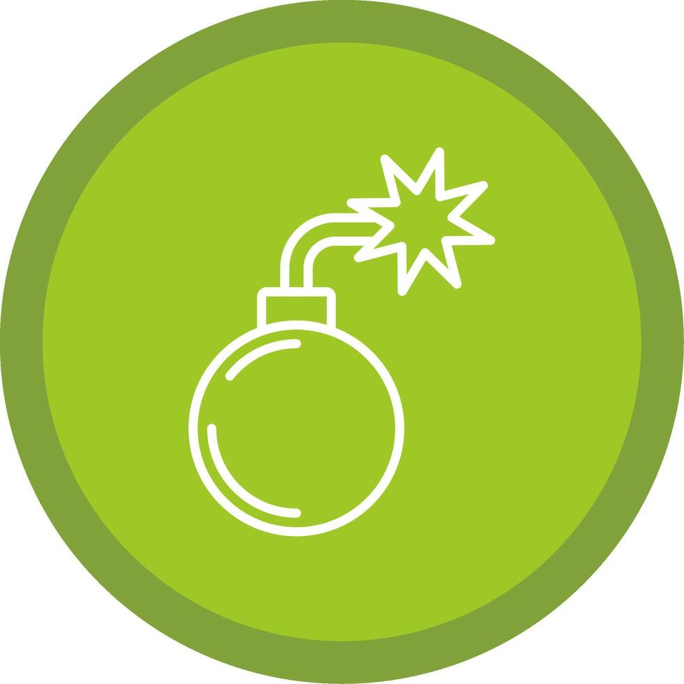 Bomb Line Multi Circle Icon vector