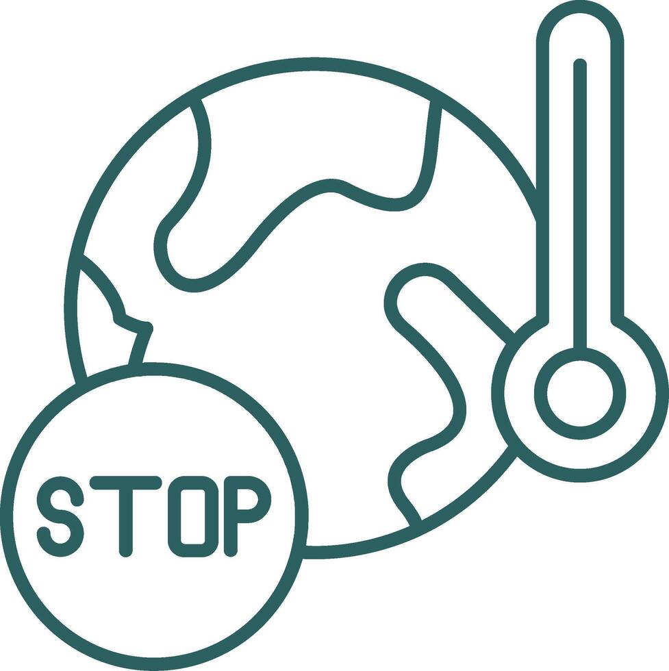 Stop Global Warming Line Gradient Round Corner Icon vector