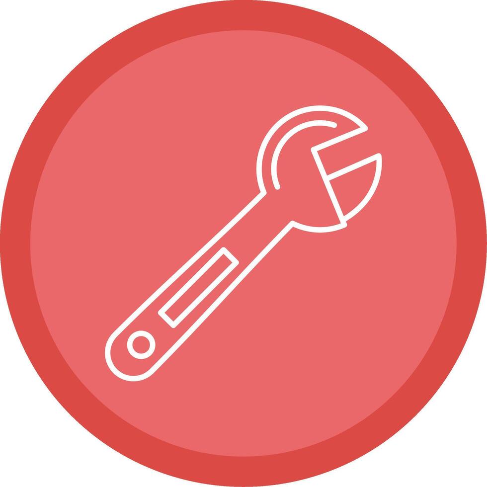 Adjustable Wrench Line Multi Circle Icon vector
