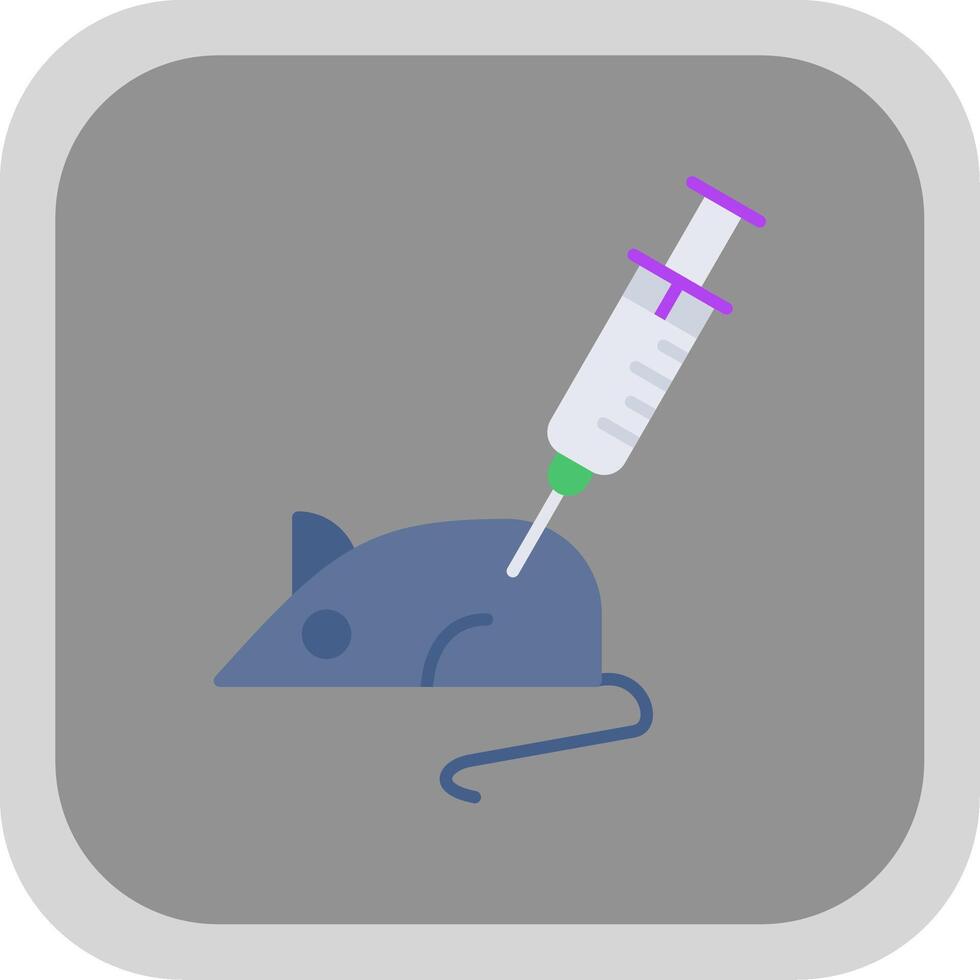 Animal Testing Flat Round Corner Icon vector