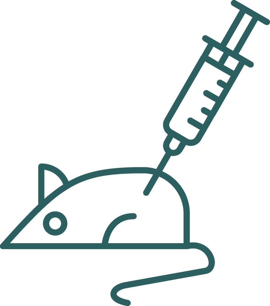 Animal Testing Line Gradient Round Corner Icon vector