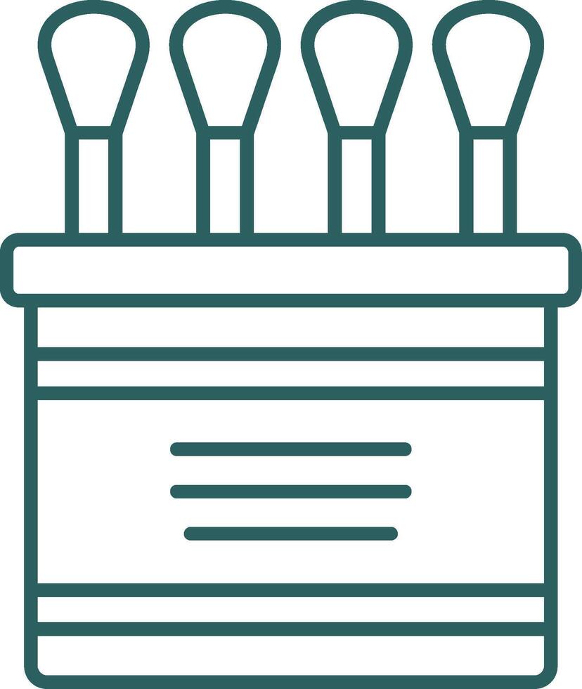 Cotton Swab Line Gradient Round Corner Icon vector