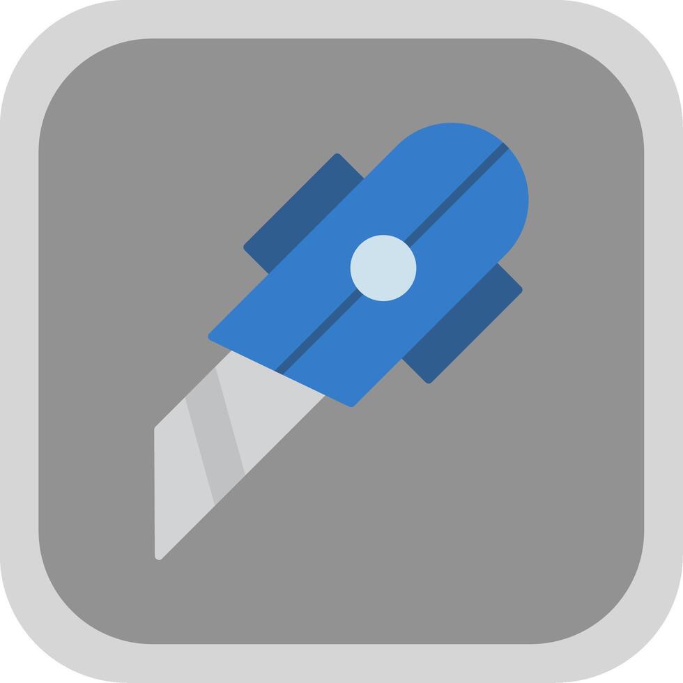 Utility Knife Flat Round Corner Icon vector