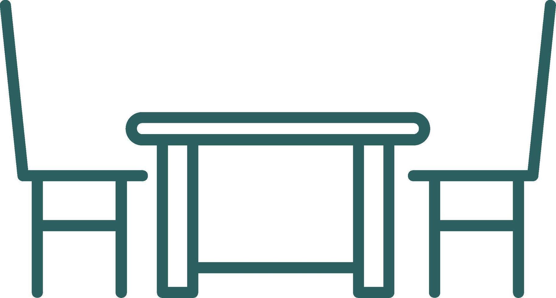 Dining Table Line Gradient Round Corner Icon vector