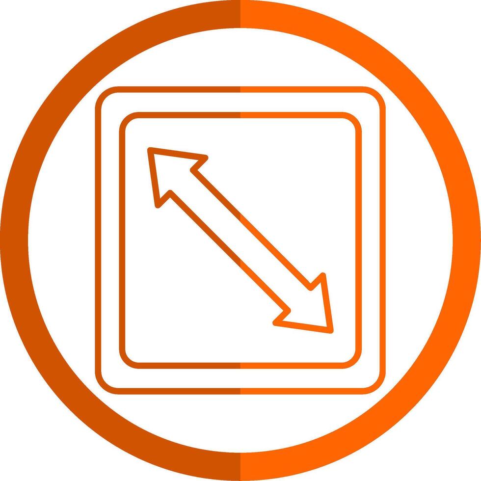 Derecha abajo línea naranja circulo icono vector