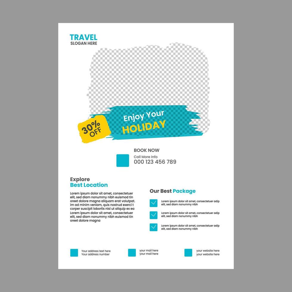 travel flyer design vector