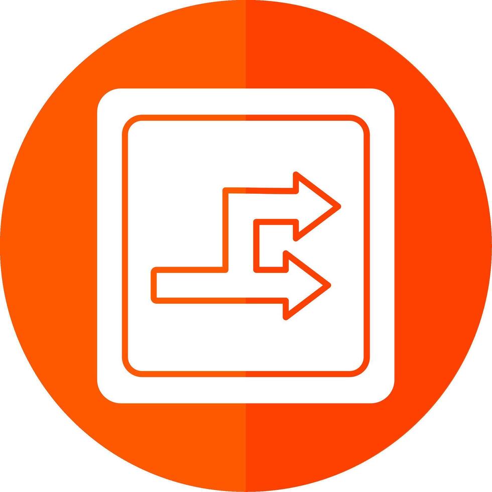 Bidirectional Glyph Red Circle Icon vector