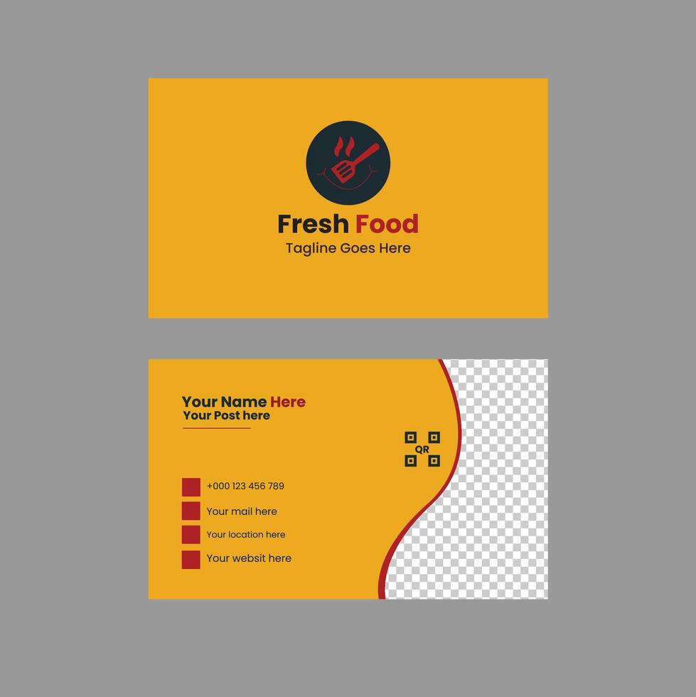 food business card design vector