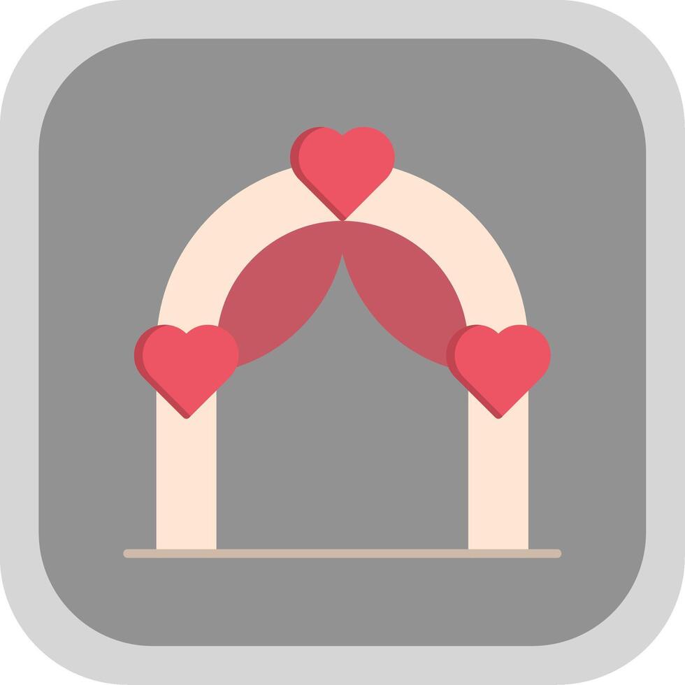 Wedding Arch Flat Round Corner Icon vector