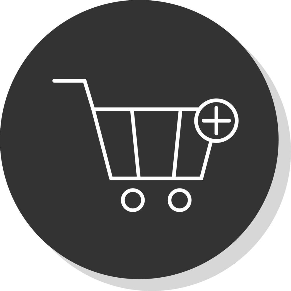 Add To Cart Line Grey Circle Icon vector