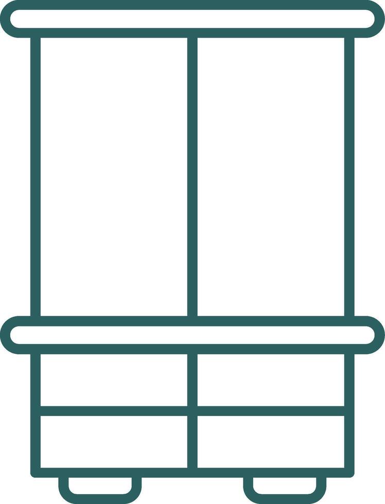 Wardrobe Line Gradient Round Corner Icon vector