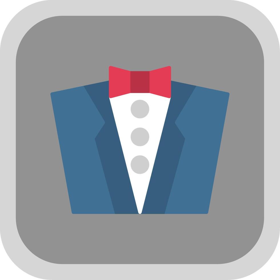 Groom Dress Flat Round Corner Icon vector