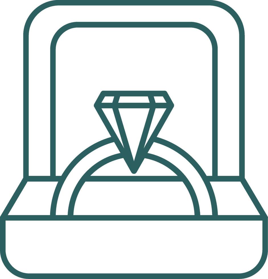 Ring Box Line Gradient Round Corner Icon vector