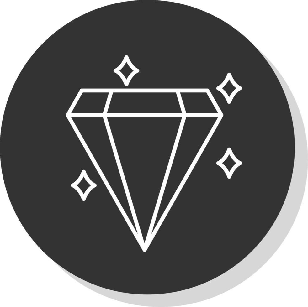 Diamond Line Grey Circle Icon vector